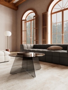 Masuta de cafea Samos, Gri, 40x80x80 cm