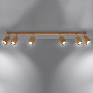 Mennyezeti lámpa, Keke, tölgy, 120x5x20 cm - Img 3
