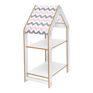 Montessori polc, Zoilen, mdf, fehér-rózsaszín, 57x34x70 cm