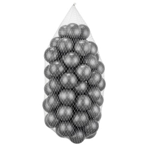 Műanyag labda szett, 50 darabos, szürke, 7x7 cm