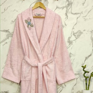 Női fürdőköpeny, Rose, rózsaszín, L méret, bambusz