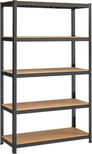 Polc 5 szintes, Songmics, 60 x 120 x 200 cm, fekete, GLR060B01