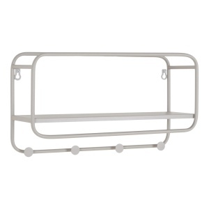 Polita de perete pentru palarii si accesorii Feira, Gri, 15x45x25 cm