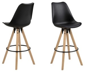 Scaun de bar Dima, Negru, 111.5x48.5x55 cm - Img 3