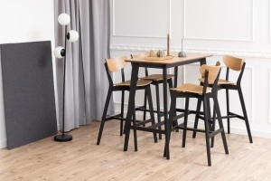 Scaun de bar Roxby, Natural, 105x45x49 cm - Img 3
