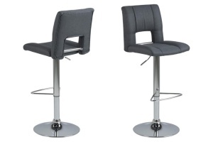 Scaun de bar Sylvia V2, Gri, 115x41.5x52 cm - Img 3
