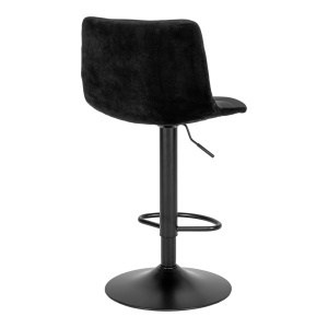 Scaun de bar tapitat Middelfart, Negru, 45x43x88/108 cm - Img 2