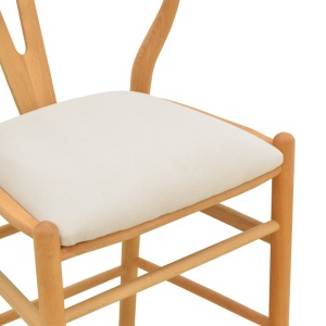 Scaun de bar Wishbone, Bej, 51x60x95 cm - Img 7