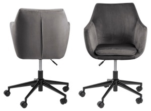 Scaun de birou Nora, Gri, 91x58x58 cm - Img 4