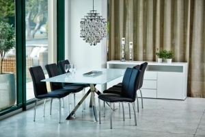 Scaun dining Asama V1, Negru, 95x43.5x57 cm - Img 2