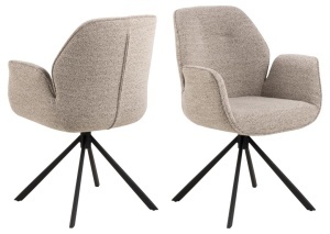 Scaun dining Aura V1, Bej, 90x62x61 cm - Img 3
