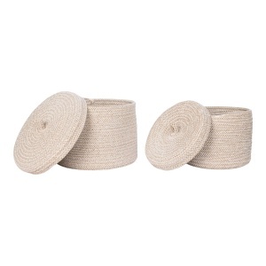 Set 2 piese Cosuri decorative Sebal, Bej, 18x18x14 cm - Img 4