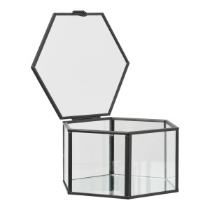 Set 2 piese Cutii decorative, Negru, 14.5x16x8.5 cm - Img 4
