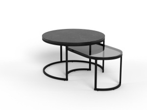 Set 2 piese Masute de cafea Spiro, Negru, 42x70x70 cm - Img 5