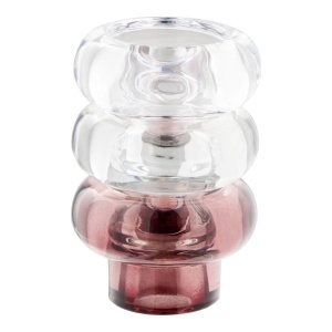 Set 3 piese Suporturi pentru lumanari, Transparent, 7x7x5 cm - Img 2