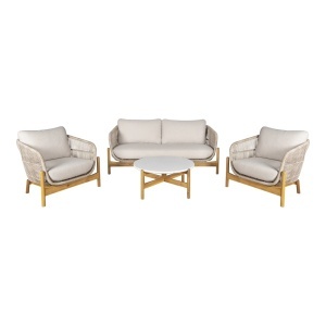 Set 4 piese Mobilier lounge pentru exterior Terracina, Maro, 78.5x84.5x72 cm - Img 5