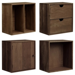 Set 4 piese Rafturi de perete Townsville, Maro inchis, 18x30x30 cm - Img 3
