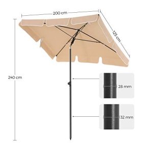 Strandnapernyő Songmics, barna, 200x125x240 cm - Img 3