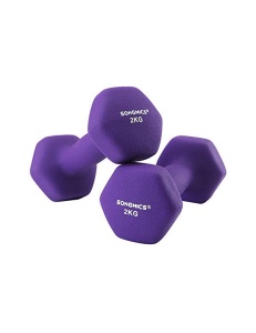 Súlyzók 2 darabos szett, 2 x 2 kg, Songmics, lila