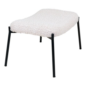 Taburet Glasgow, Alb, 42.5x63x39 cm