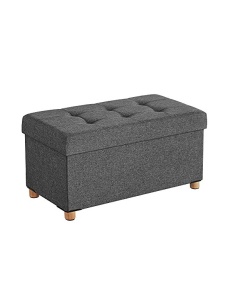 Tárolós pad, 65L, Songmics, LSF16GYZ, szürke, 76 x 38 x 40 cm, 300 Kg