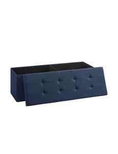 Tárolós pad, Songmics, LSF7IN, kék, 110 x 38 x 38 cm, 300 kg - Img 1
