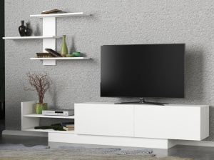 TV komód szett, Egemen, fehér