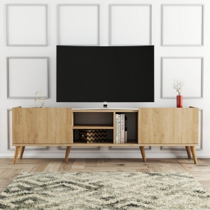 TV-konzol, Lotus, tölgy, 180x52x34 cm