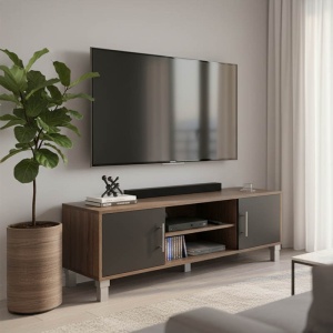 TV-konzol, Serank, barna, 120x40x40 cm