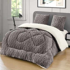 Vastag, szőrmés Cocolino paplan, Wave V26, sötétszürke, 4.5kg, 200x230 cm