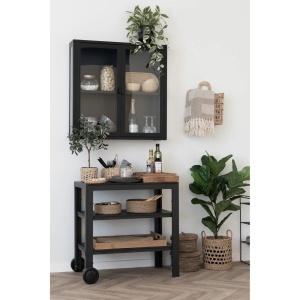Vitrina suspendata Brisbane, Negru, 18x80x80 cm - Img 3