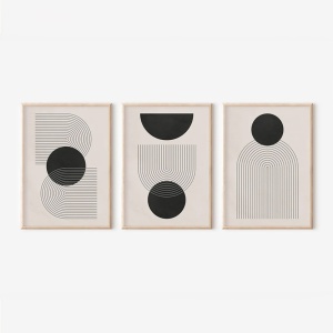 3 darabos keretes kép szett, Caldra, többszínű, 33x1.5x48 cm