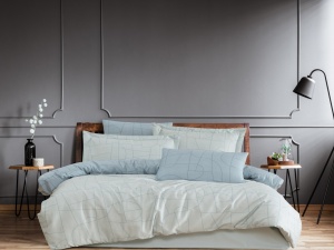 Ágyneműhuzat Nordic Blue, deluxe szatén
