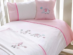 Bébi komplett szett, Happy Friends, 100% pamut, 11 részes