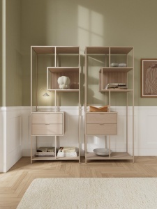 Biblioteca Seaford V2, Gri, 185x77x35 cm - Img 8