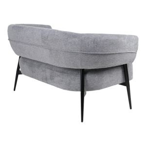 Canapea 2 locuri Luvina, Negru, 71x145x73 cm - Img 3