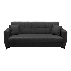 Canapea extensibila cu spatiu de depozitare Modesto, Gri, 215x75x85 cm - Img 5