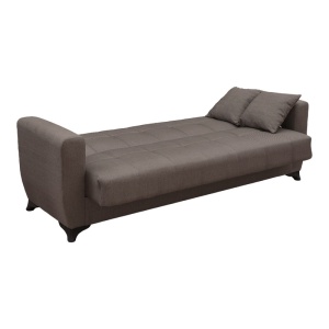 Canapea extensibila cu spatiu de depozitare Modesto, Maro, 215x75x85 cm - Img 3