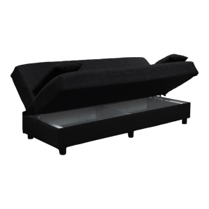 Canapea extensibila cu spatiu de depozitare Romina, Gri inchis, 180x75x85 cm - Img 4