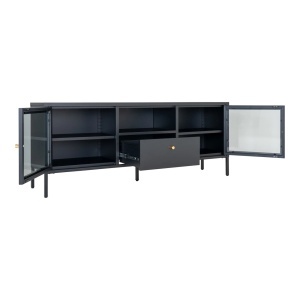 Comoda TV Dalby, Negru, 35x150x60 cm - Img 2