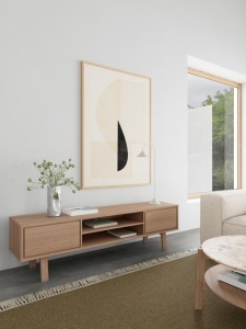 Comoda TV Lamberth, Alb, 50x180x40 cm