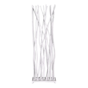 Decoratiune podea Jati, Alb pal, 20x60x190 cm - Img 3