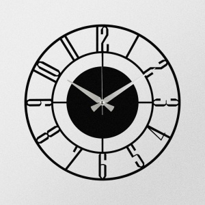 Dekoratív fém falióra, Enzoclock, fekete, 48x48 cm - Img 4