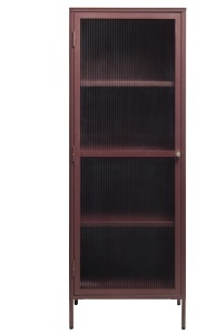 Dulap cu vitrina BRONCO, Rosu, 40x160x58 cm - Img 4