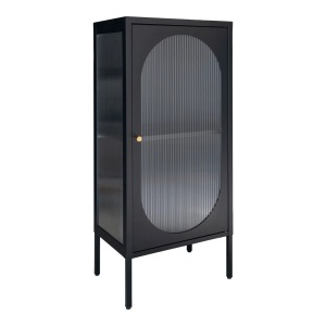 Dulap vitrina Adelaide, Negru, 35x50x110 cm - Img 4