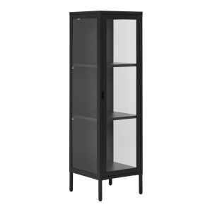 Dulap vitrina Brisbane, Negru, 35x40x140 cm - Img 4