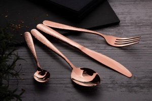 Evőeszközkészlet szett 24 darabos, tükör, rose gold - Img 7