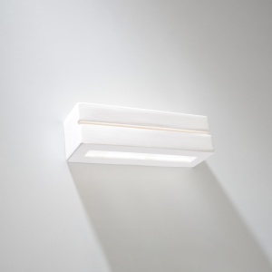 Fali lámpa, Vega Line, fehér, kerámia, 32.5x9.5x9.5 cm - Img 2