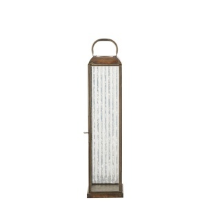 Felinar decorativ Herslev, Auriu antic, 12x12x49 cm - Img 5