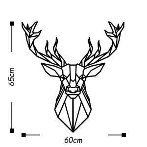 Fém fali kép Deer4, fekete, 60x65 cm - Img 3